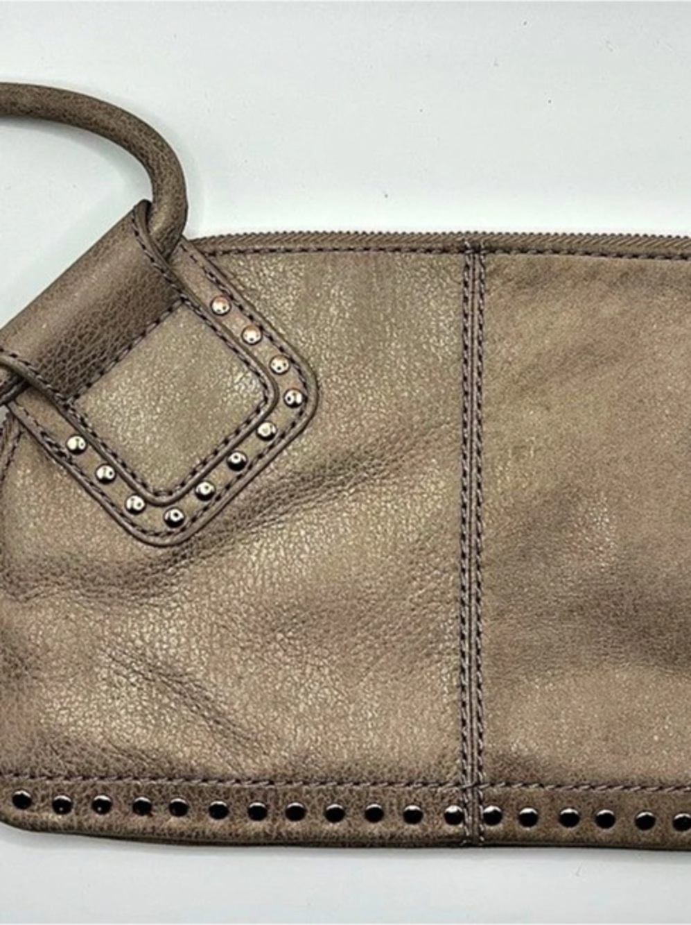 Hobo Sable Brown Metallic with Rose Gold Studs Clutch Wristlet